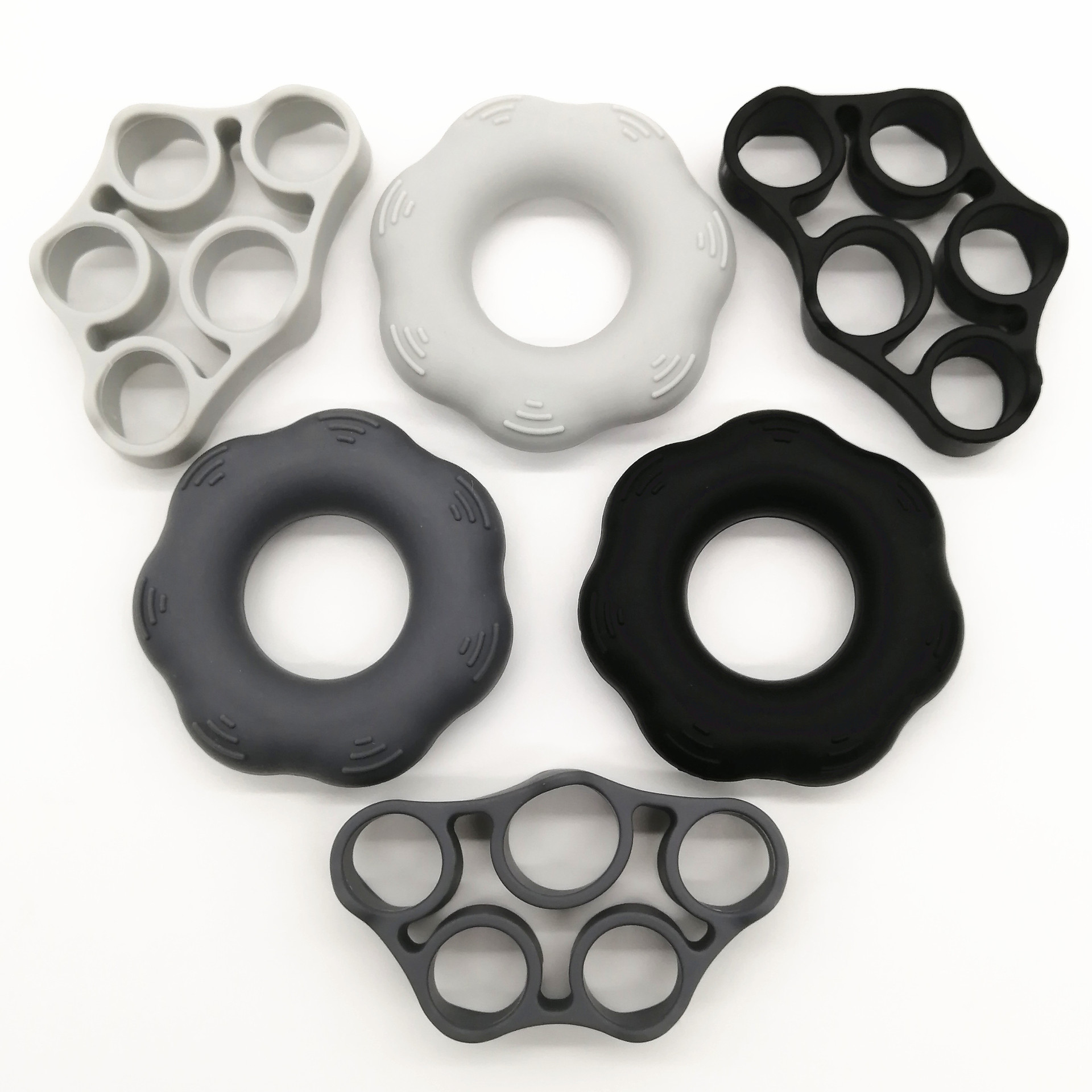 硅胶拉力器 按摩握力圈 运动健身硅胶握力器拉力器手指训练器套装