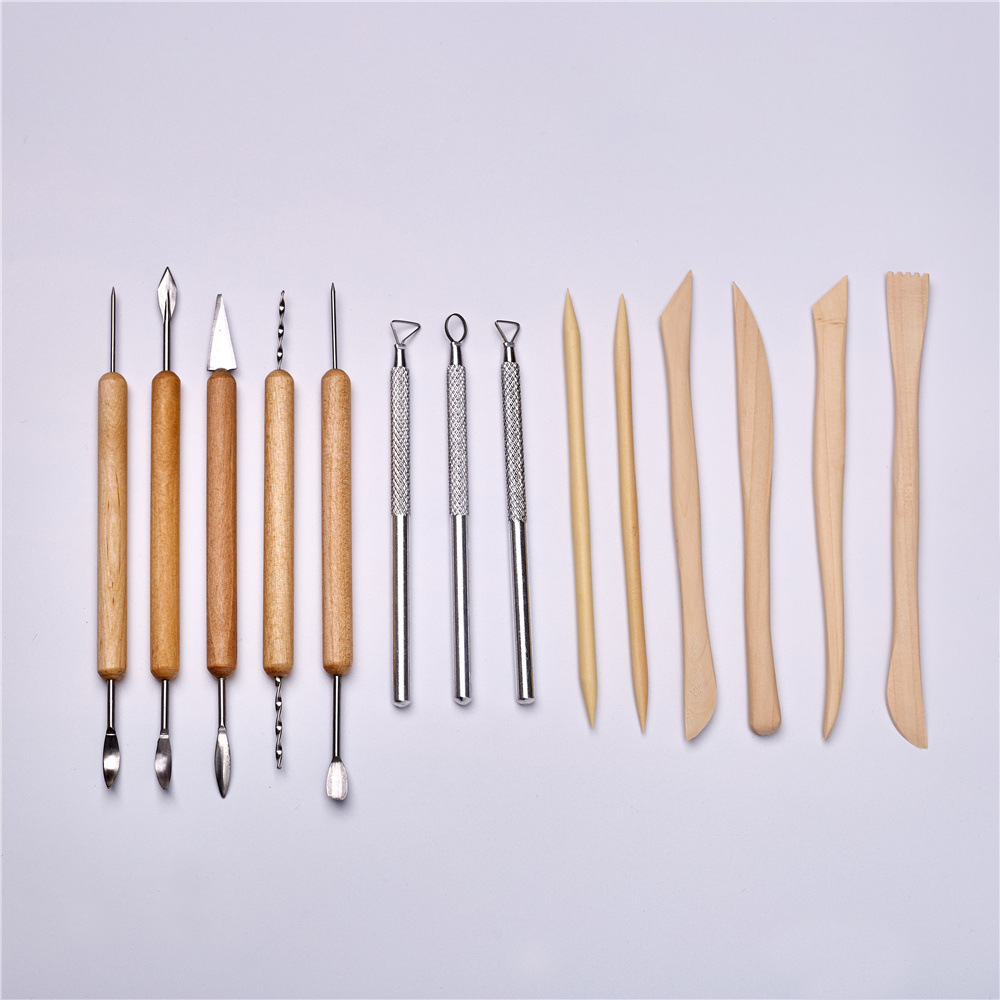 现货批发亚马逊 14件雕塑工具套装 陶泥粘土工具泥塑工具绘画diy