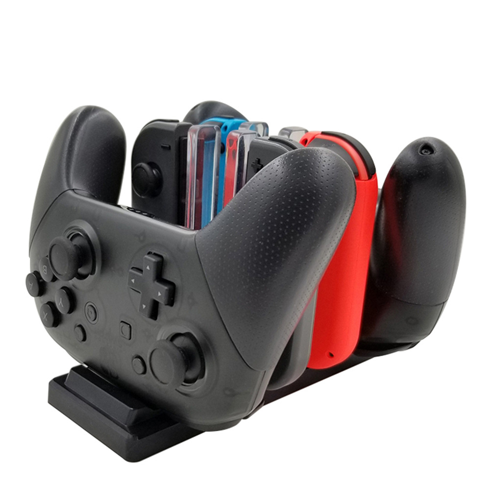 switch joy-con游戏手柄座充 6合1pro充电器 ns switch炫彩座充