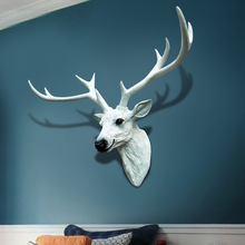 鹿头壁挂鹿头装饰壁挂酒店北欧风格过道背景墙复古挂饰小大号