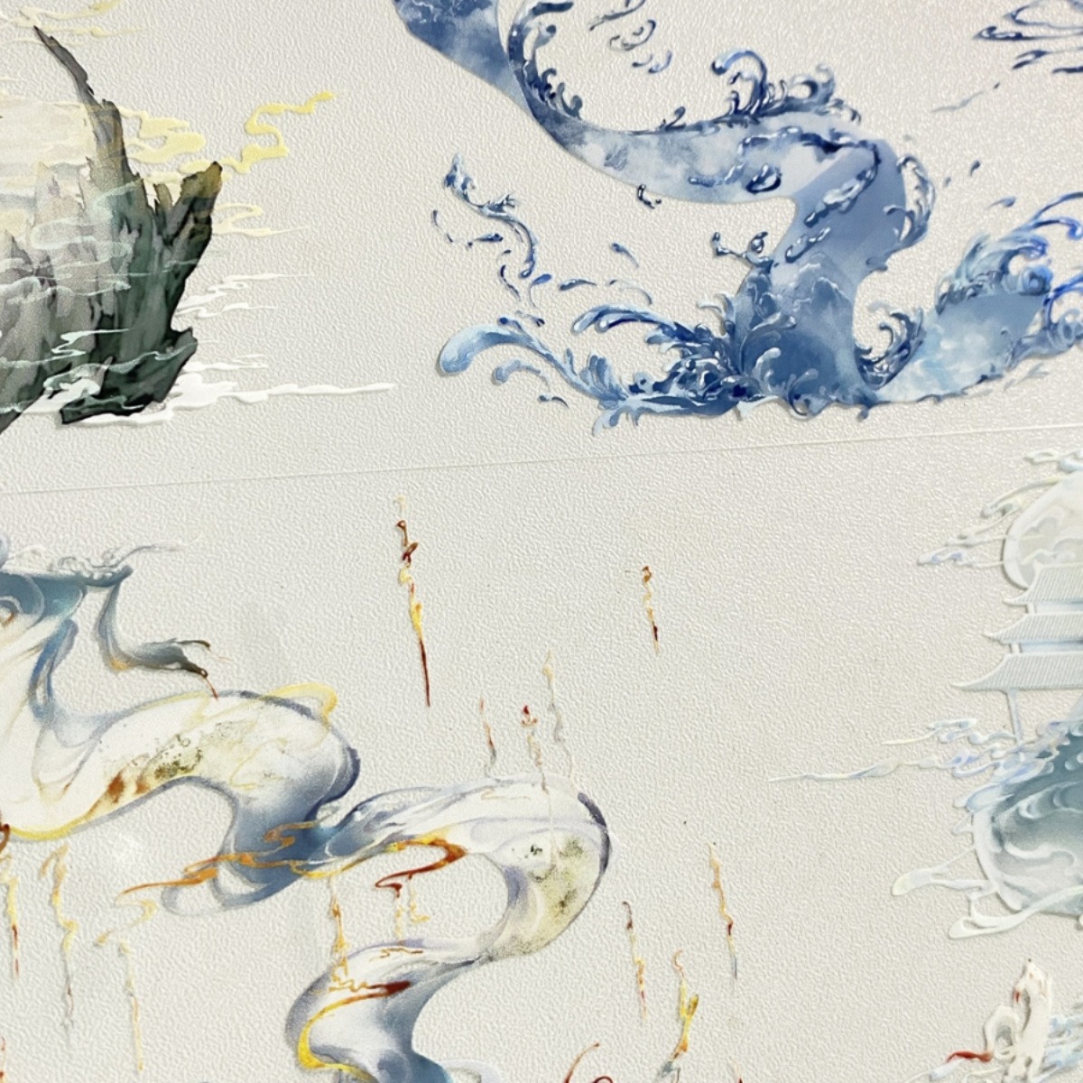 手帐分装胶带180山河图卷轴画布仙鹤古风素材账流麻贴纸咕卡-阿里巴巴