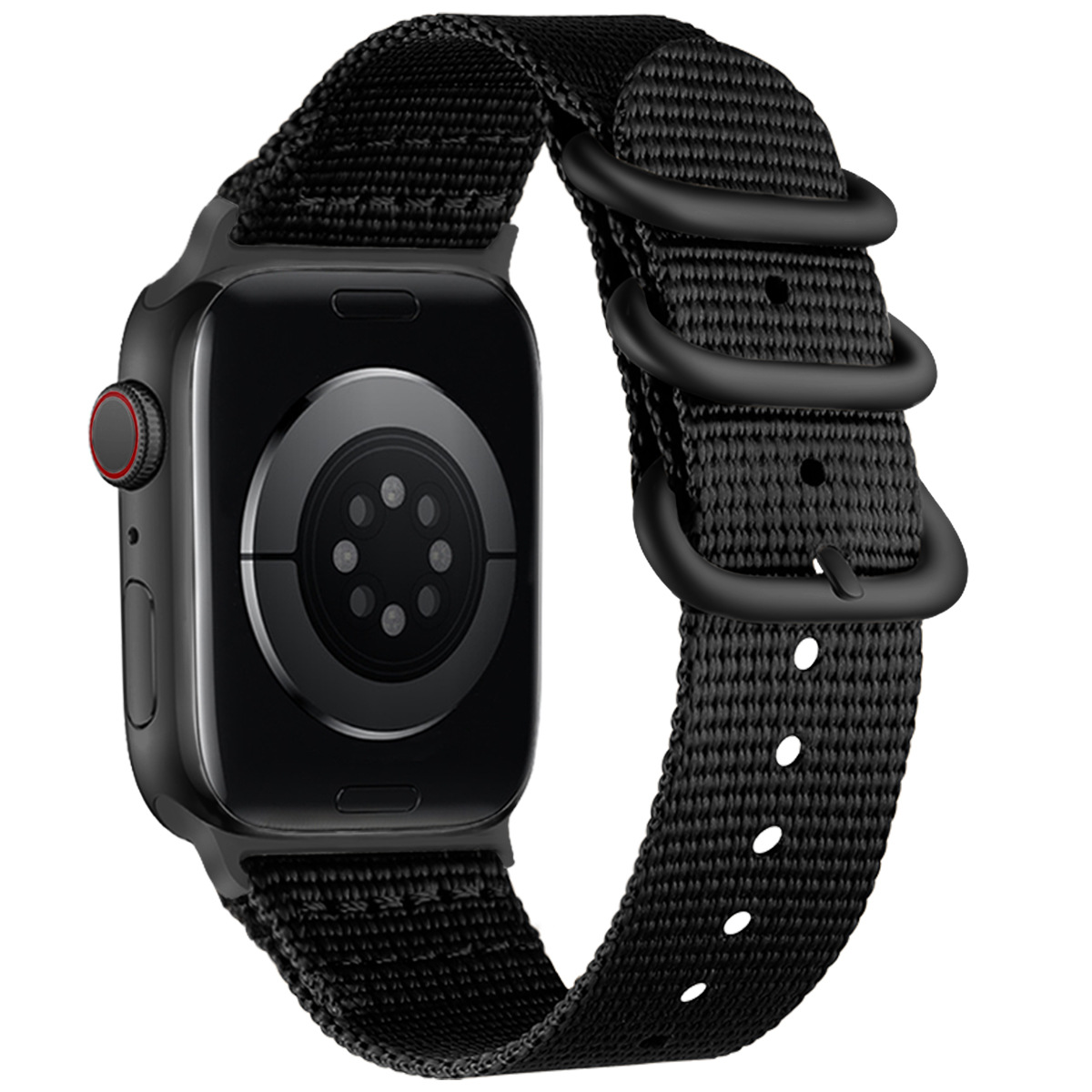 Suitable for Apple Watch AppleWatch Nylon Woven Iwatch5678 Three-Ring Buckle Two-Section NATO Adjustable