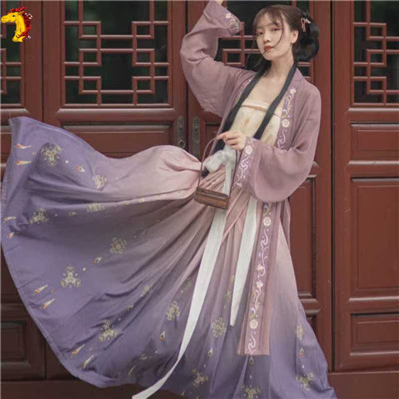 汉服女正品原创十里香宋制褙子齐腰襦裙一片式打孔三件套夏