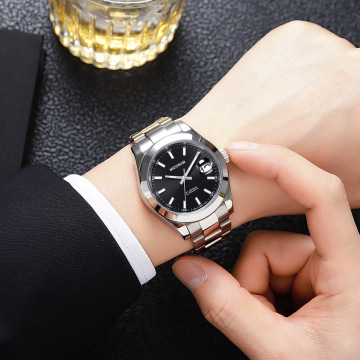 外贸爆款奢华夜光日志机械手表316l精钢日本机芯防水男士手表批发