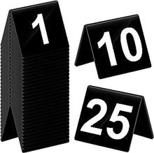 新品黑色亚克力号码桌卡数字标志牌展示架桌号牌数字编号V型桌卡