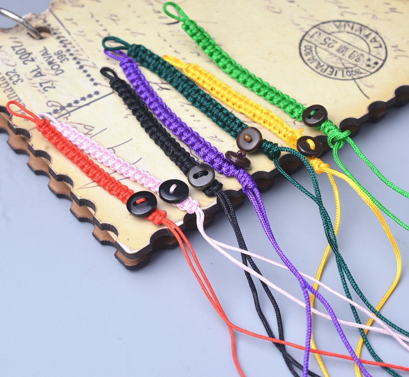 平结带椰壳片扣锦纶玉线钥匙扣绳子配饰编绳 手工编织挂绳diy配件