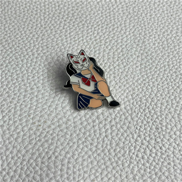 幽梦动漫周边鬼灭之刃炭治郎面具胸针金属徽章外贸学生礼配饰