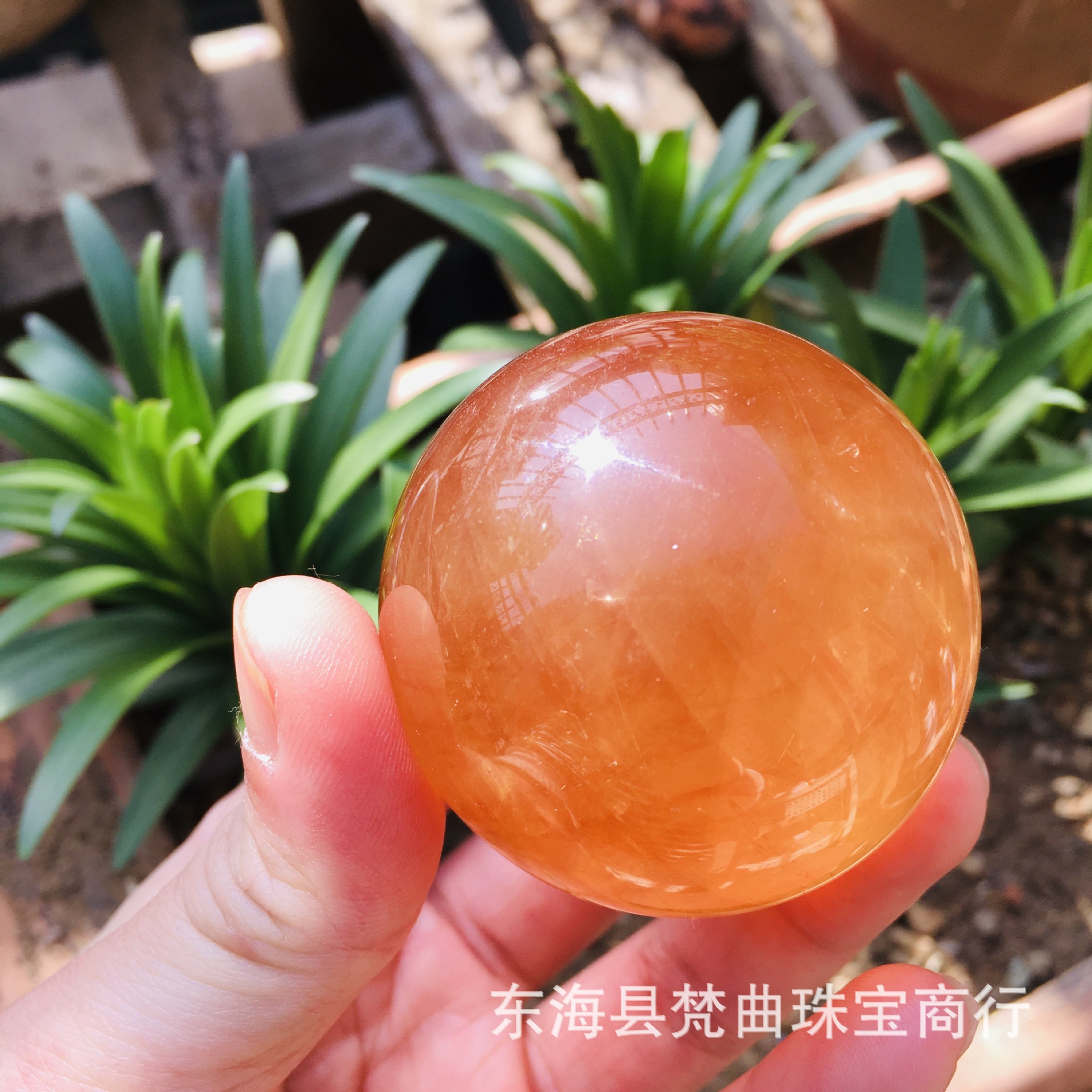 厂家批发冰洲球 黄色水晶球 居家办公摆件方解石球 原石打磨