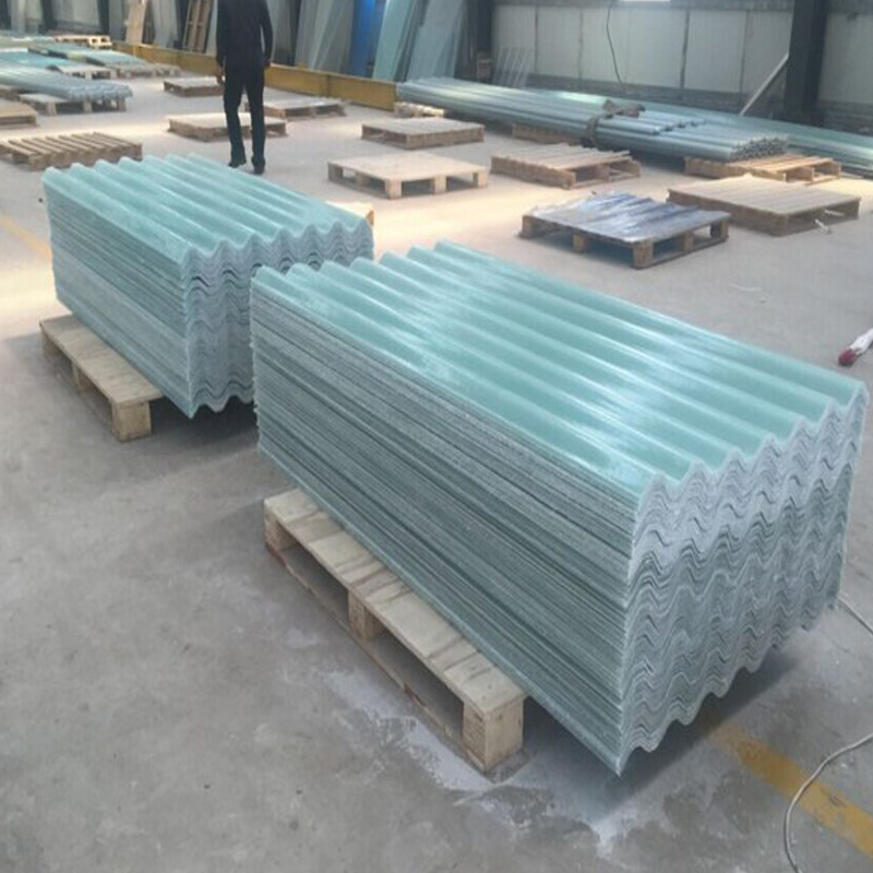 定制玻璃钢采光瓦室外厂房屋面采光遮阳玻璃纤维透明瓦防水防晒