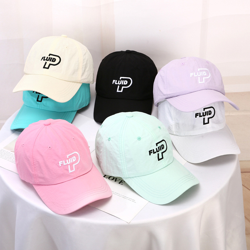 Korean Style Macaron Color Nylon Quick-Drying Sun Hat Spring Summer Peaked Cap Couple Sun Protection Sunshade Breathable Baseball Cap