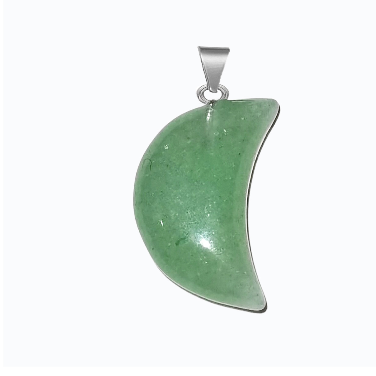 天然水晶半宝石小月亮月牙吊坠项链坠子diy饰品配件跨境直播热销