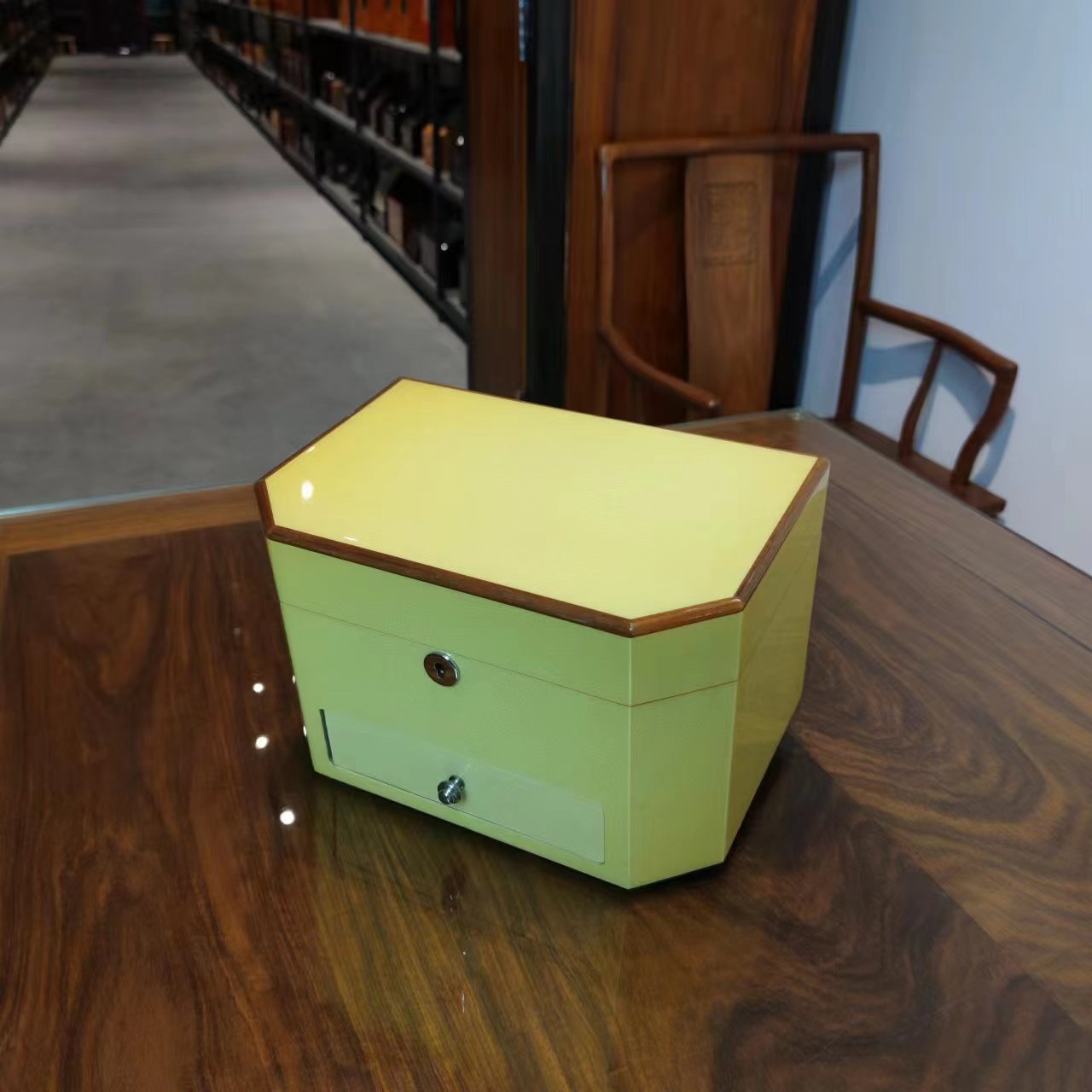 唐邦木业 钢琴烤漆木制珠宝首饰玉翡翠珍珠项链收藏收纳展示盒