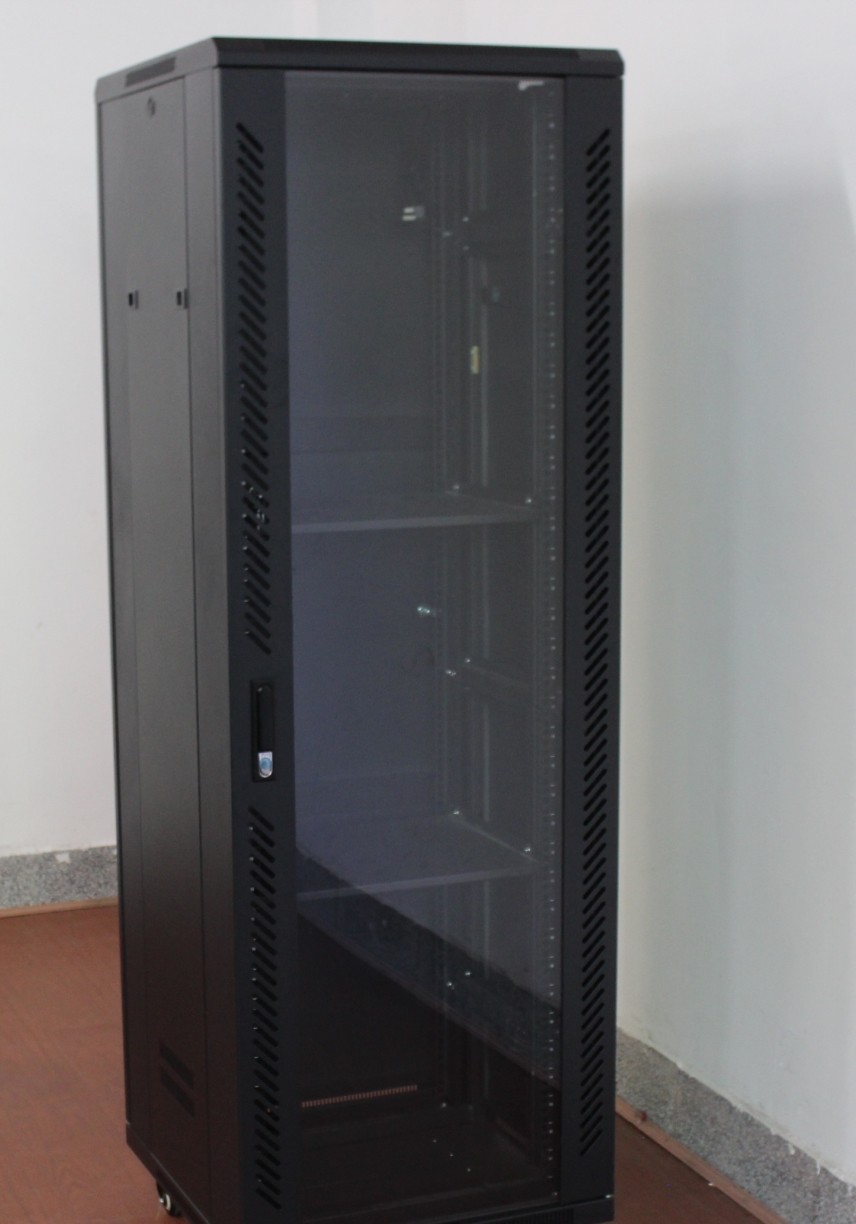 19寸标准网络机柜 1米6高玻璃门立式机柜 32u服务器机柜