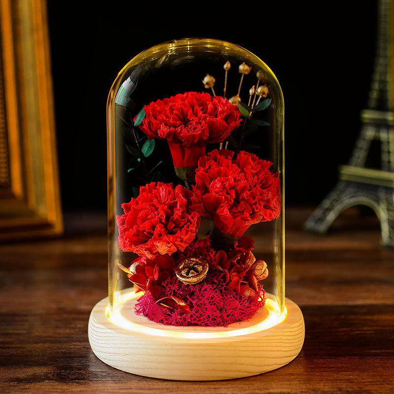 真花康乃馨永生花母亲节礼物送妈妈长辈生日礼品摆件成品批发干花