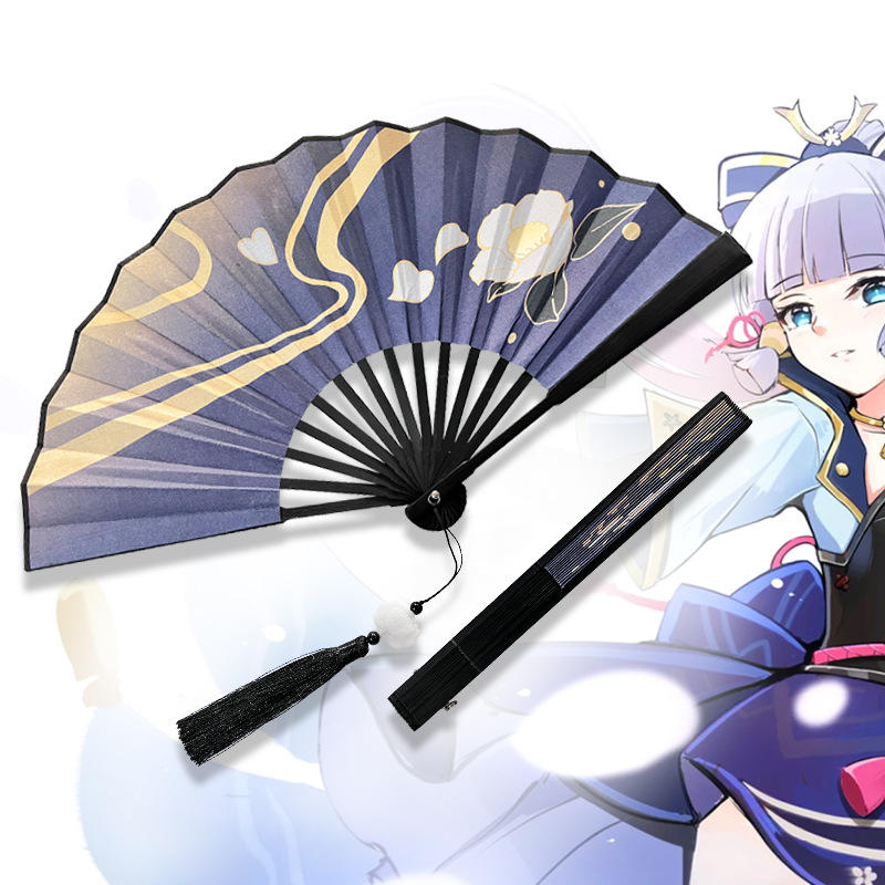 厂家批发原神神里绫华周边折扇cosplay同款折扇拍摄刀具折扇