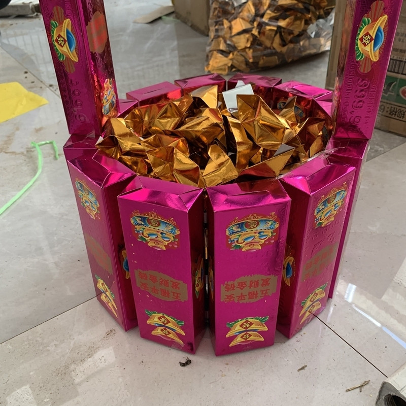 手工折免粘半成品五彩五福金砖金桶金条冥纸烧纸求神拜佛祭祀祭祖