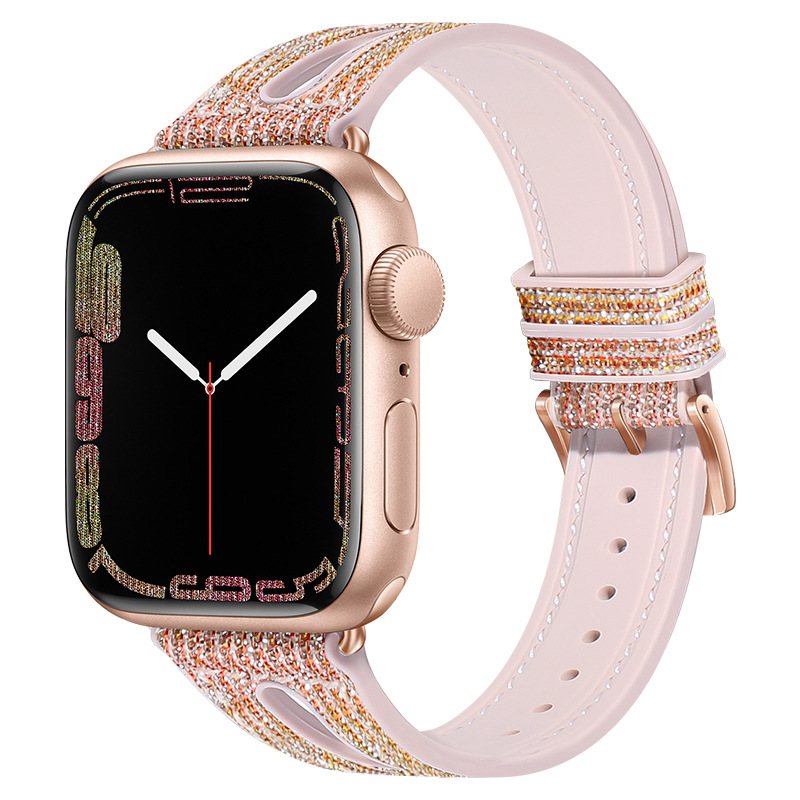 Apple Strap for Apple IWatch Strap Droplet Type Slim Fit Small Waist Silicone PU Leather Watch Band