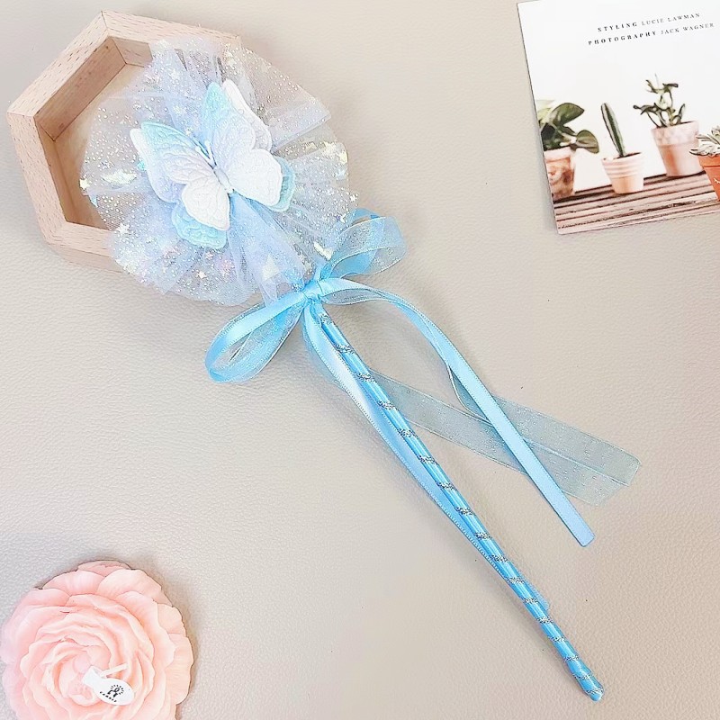 Mesh Bow Magic Wand Ice and Snow Children's Mesh Magic Wand Cute Decorative Princess Magic Wand Wholesale