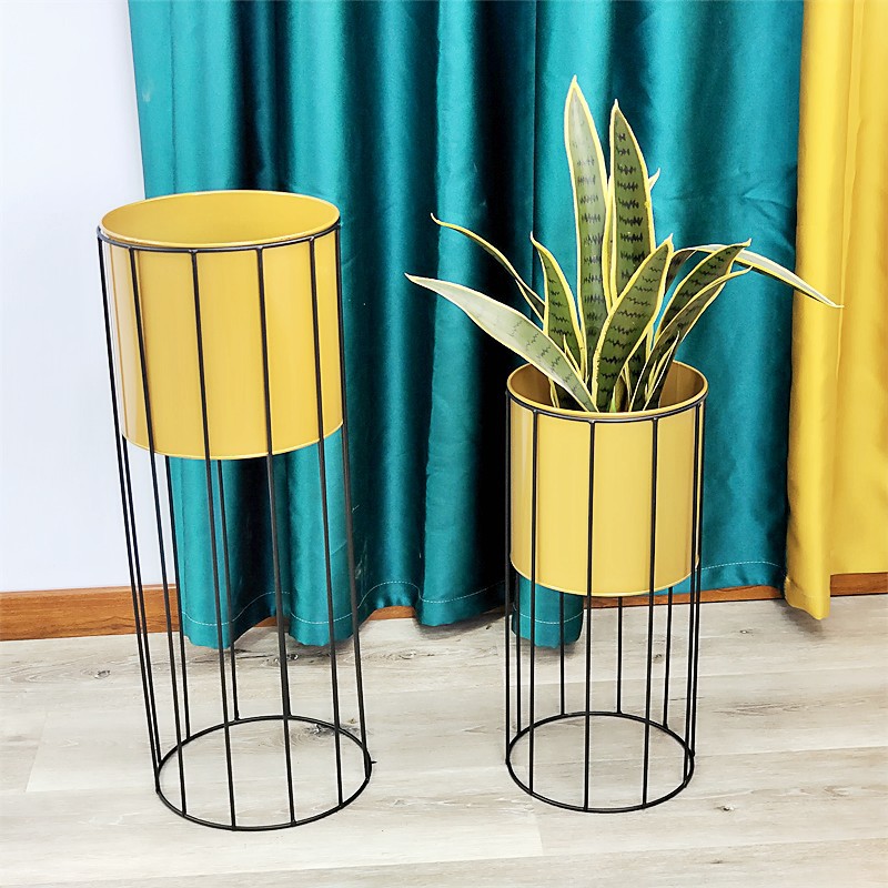 Nordic Golden Iron Flower Stand Flower Pot Balcony Living Room Floor Flower Rack Decoration Metal Simplicity Decorative Creative