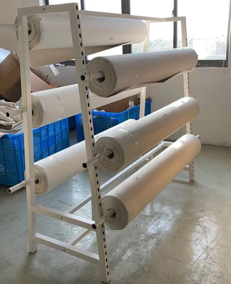 定制可移动带轮子布行面料展示架 纺织厂布料架 周转多挂杆货架