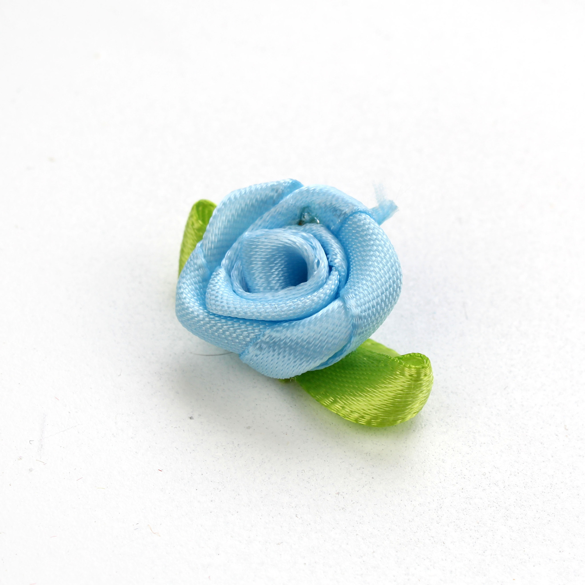 现货3cm丝带小花加叶玫瑰花diy丝带花配件缎带蝴蝶结绿叶小玫瑰花