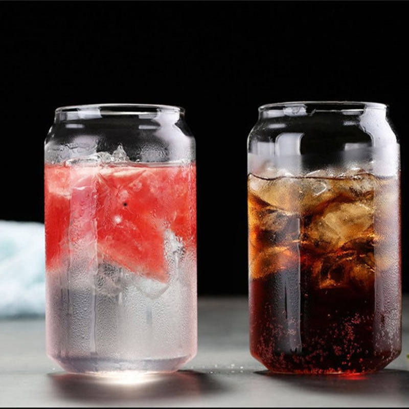 ins网红可乐罐创意可乐杯玻璃杯韩式透明饮料杯果汁杯子奶茶杯