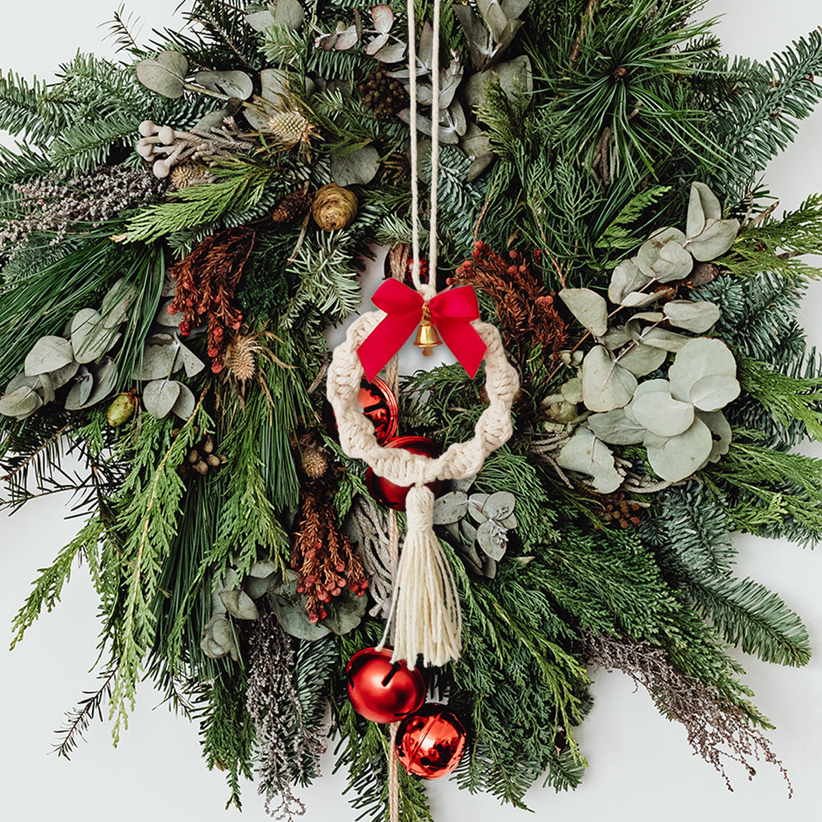 s09-h 编织圣诞花环圣诞节挂饰圣诞装饰礼物客厅简约家居工艺品