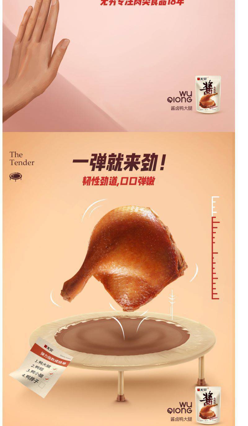 无穷酱卤鸭腿85克袋装超大只肉香饱满鸭腿批发一箱营养肉类零食