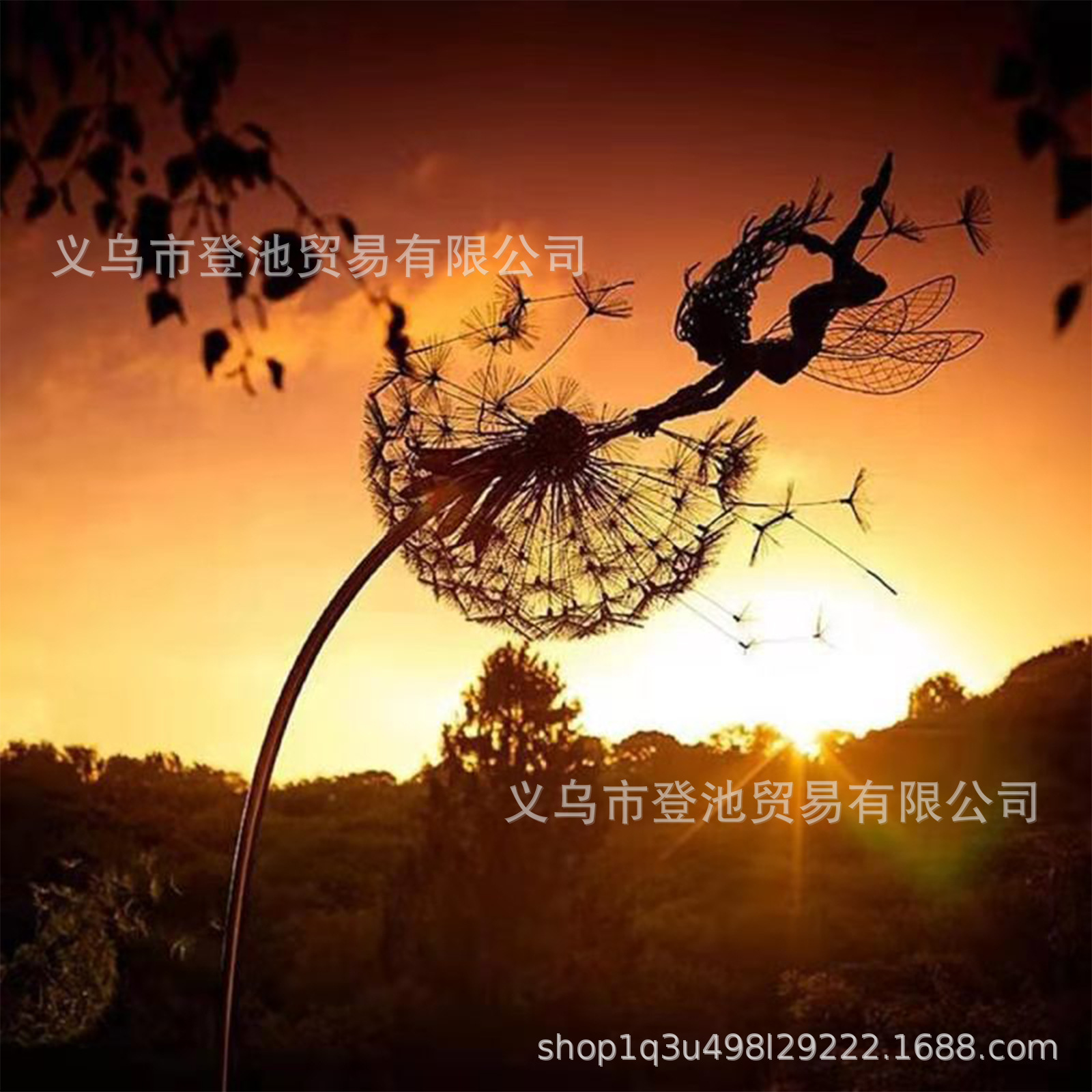 Products in Stock New Independent Station Dandelion and Fairy Magical Fairy Wire Statue Garden Decorative Crafts