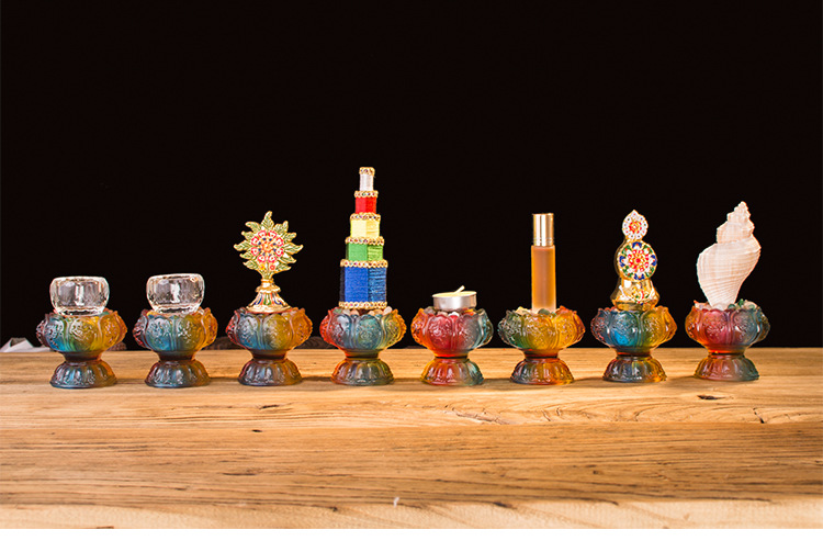 藏传佛教用品八供养香塔财神佛前八供密宗供品观音塔香八贡香供香