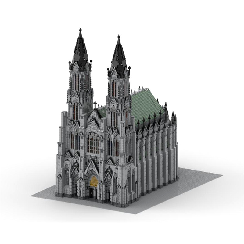 兼容乐高科隆大教堂moc-142098大型城堡拼插积木玩具模型跨境热卖