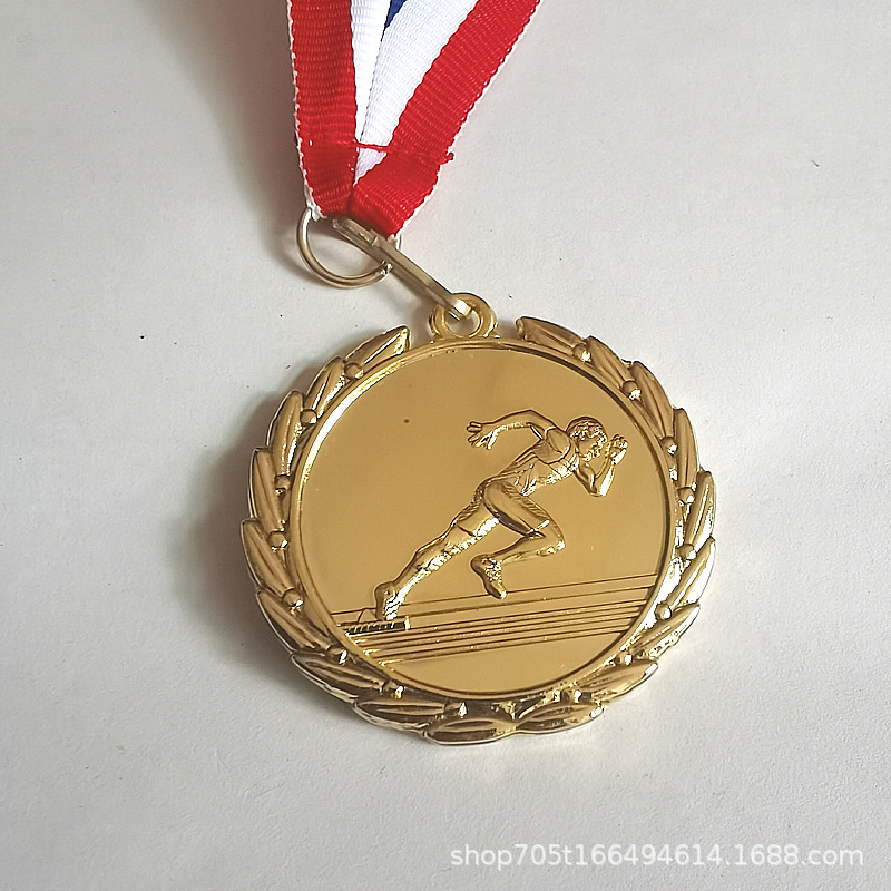 男子田径跑步学校单位幼儿园运动会 金银铜奖牌纪念奖章 5厘米