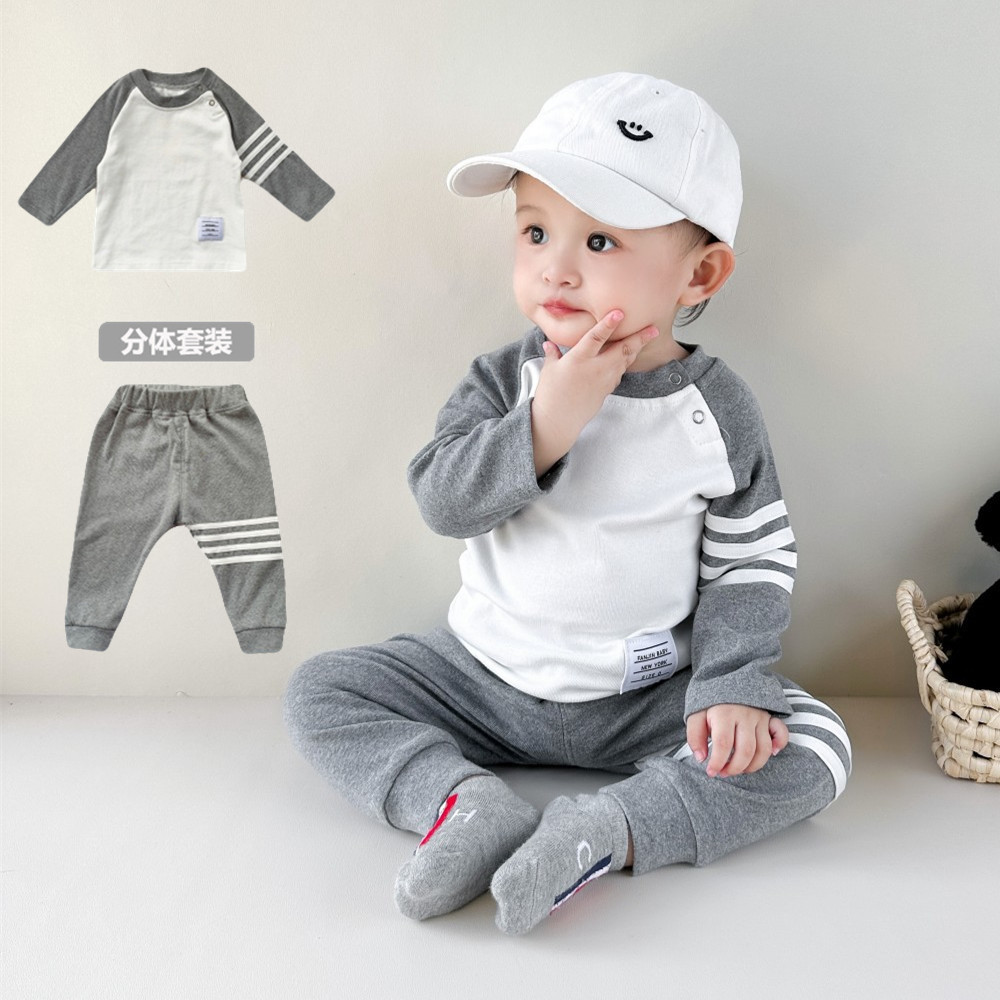 婴儿衣服春秋tb套装网红可爱宝宝超洋气小男童春装小童周岁外出服