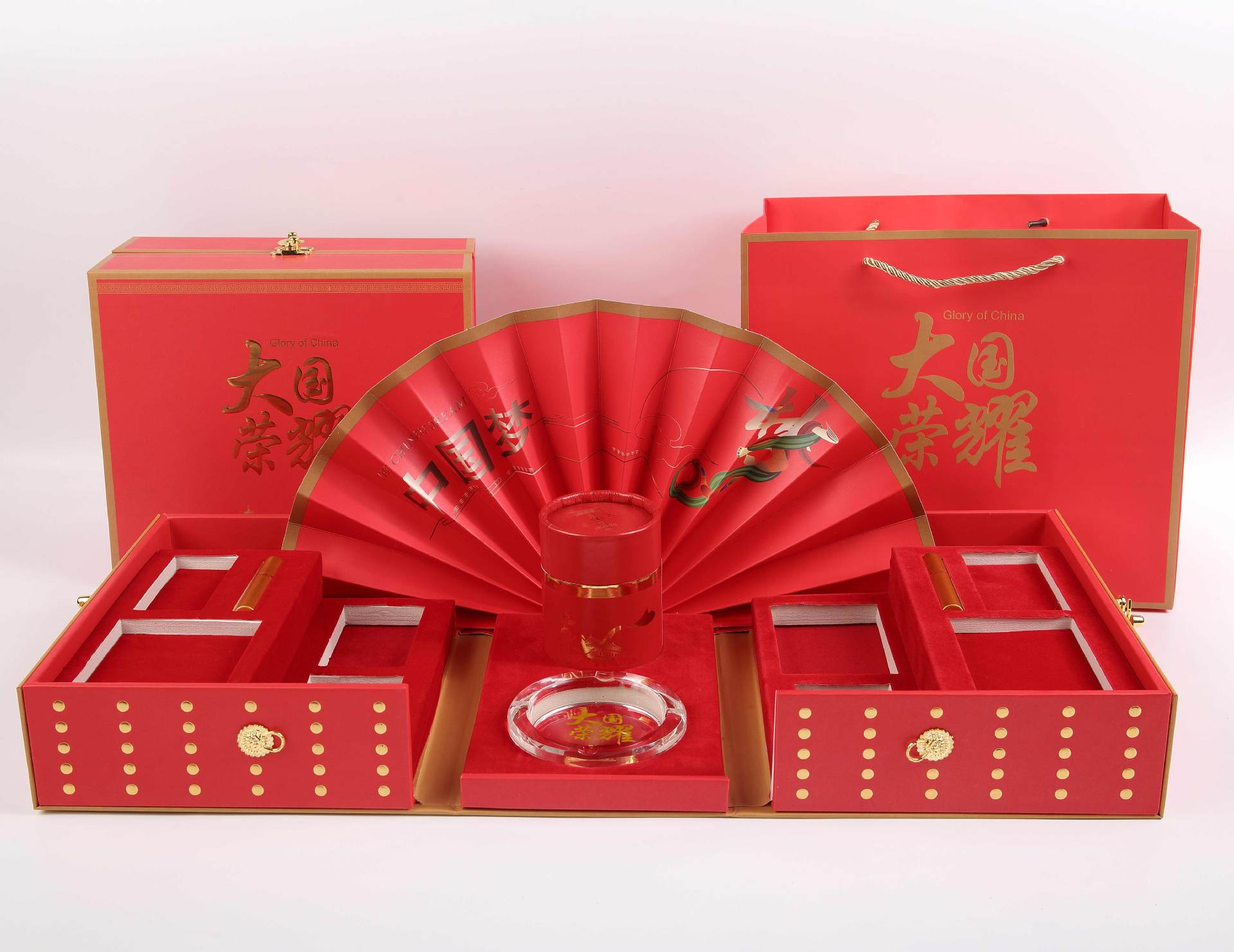 现货直销批发大国荣耀礼品盒中秋中国风荷花礼盒过节 送礼包装盒