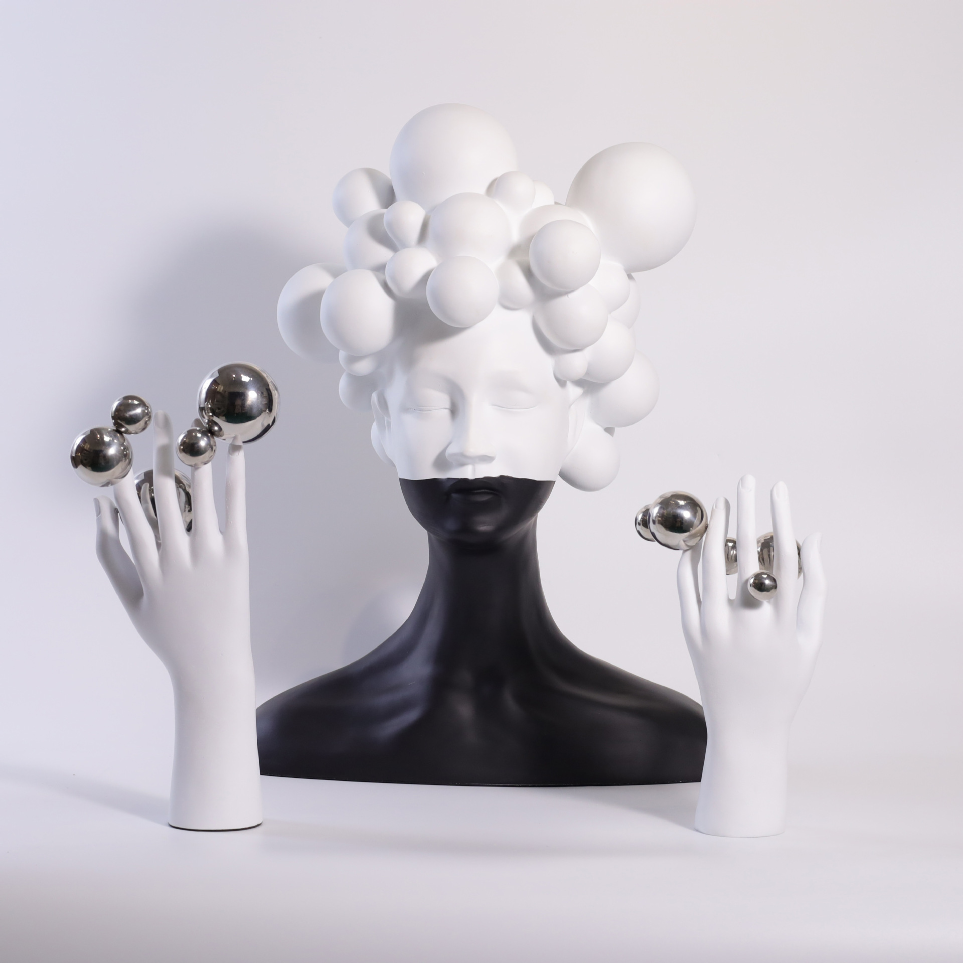 现代简约抽象半身人物摆件 工作室售楼处软装饰品 树脂艺术雕塑