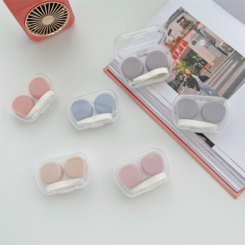 Japanese Style Fresh Colored Contact Lenses Case Portable Invisible Glasses Box Small Cute Ins Salt Companion Storage Box