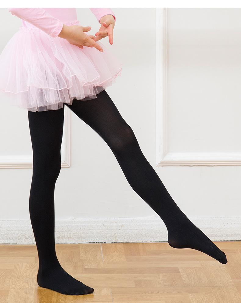 儿童连裤袜天鹅绒不易起球四季白色舞蹈袜女学生校服表演打底袜裤