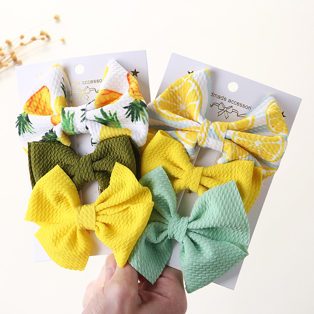 Cross-Border Children's Hair Accessories Polyester Fabric Baby Bow Barrettes Suit Cute Children Accessories Cover Babies' Headwear