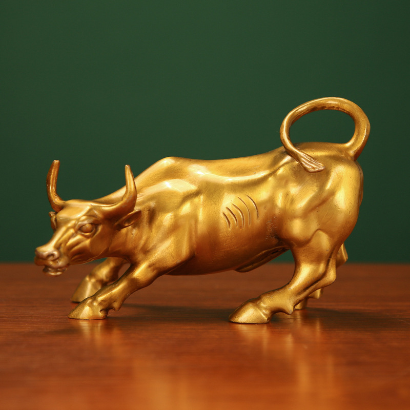铜牛摆件黄铜办公室华尔街牛牛气冲天牛转乾坤牛大号