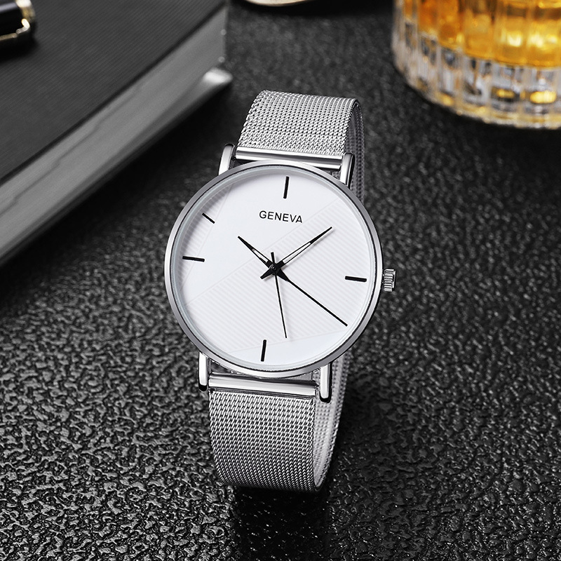 Factory Direct Supply New Internet Celebrity Minimalist Men's Mesh Strap Watch Fashion Trend Belt Quartz Watch Men's Student