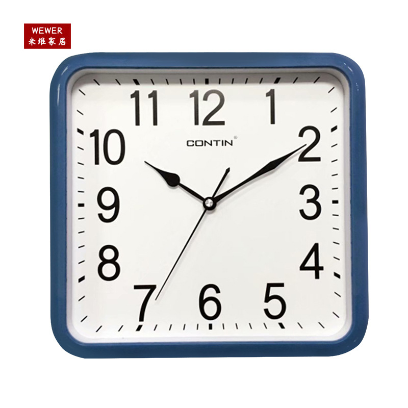 Kangtian round Wall Clock Three-Dimensional Words Clear Simple White Background Mute Living Room Home Fashion Wall Clock Factory Direct Supply