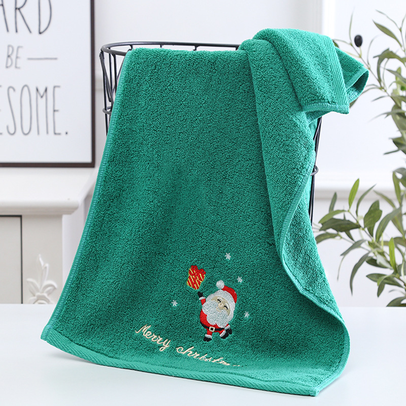 Christmas Present Towel Pure Cotton Face Towel 2 Gift Boxes Red Santa Claus New Year Gifts