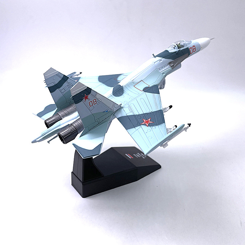 1:100俄罗斯苏-27su-27侧卫重型战斗机仿真合金飞机模型成品