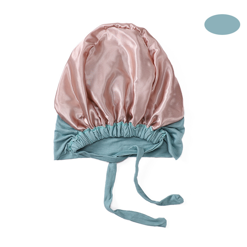 New Modal Satin Lining Elastic Elastic Lace-up Bottoming Hood String Veil Solid Color Scarf Adjustable