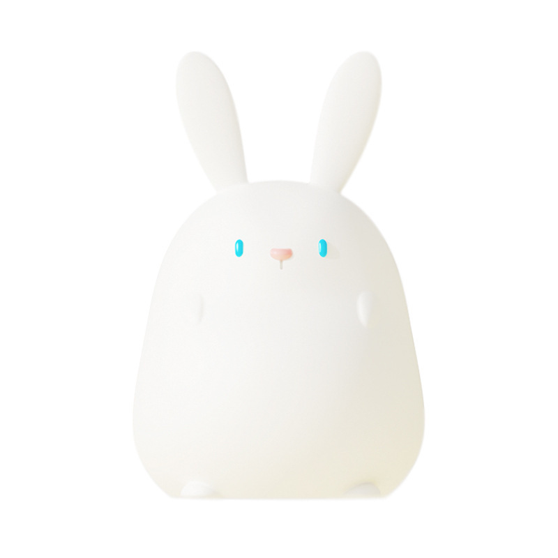 Rabbit Several Small Night Lamp Cute Cartoon Cute Rabbit Pat Silicone Timing USB Charging Timing Led Table Lamp