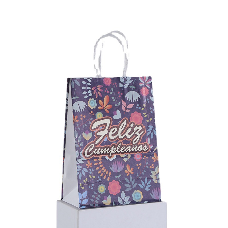 Western Birthday Gift Bag Customized Printing Gift Bag Wholesale Kraft Paper Portable Paper Bag Candy Bag