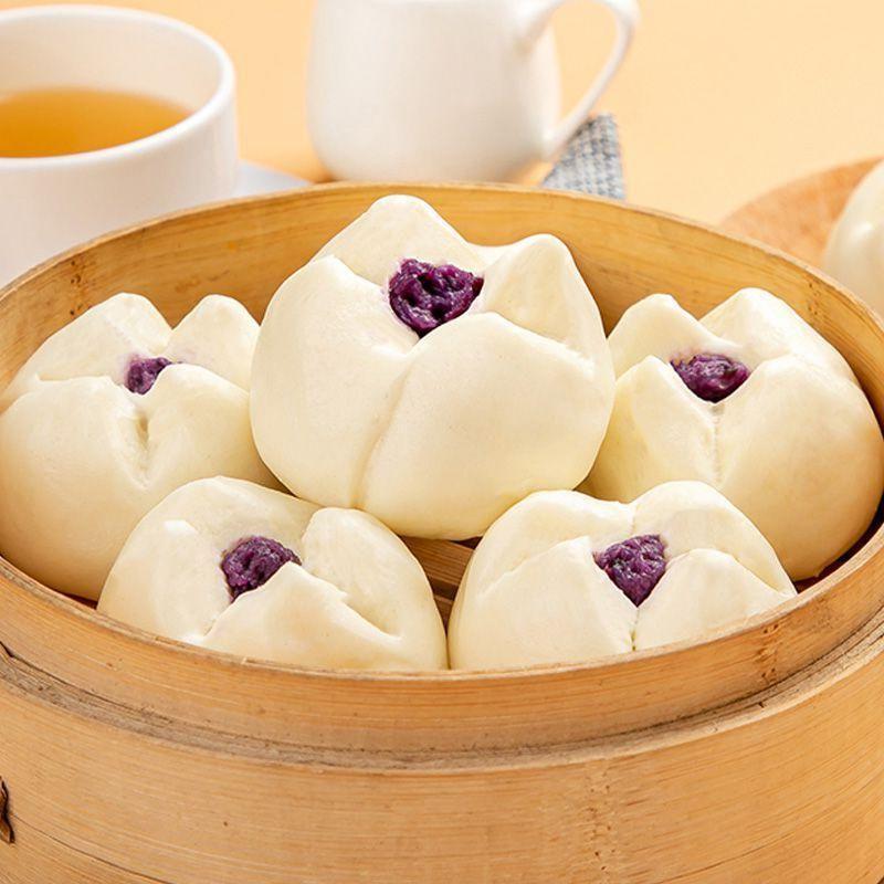 开心紫薯包800儿童早餐速冻半成品馒头广式面点速食包子-阿里巴巴