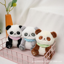 可爱呆萌胖哒熊猫毛绒玩具网红围巾熊猫小公仔玩偶钥匙扣书包挂件