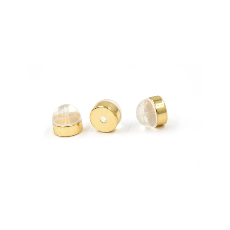 Silicone Transparent Hamburger Earplug Semicircle Brass Accessory Earrings Back Plug Laser Sculpture Logo Earrings Back
