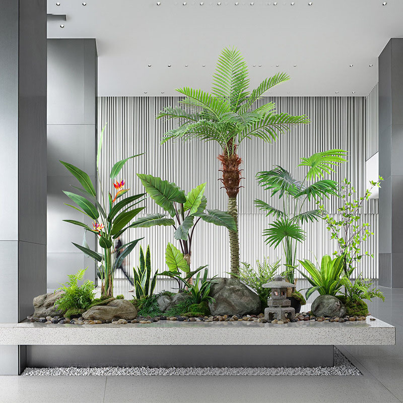 热带雨林风仿真植物盆栽椰子树绿植造景假树大型室内景观橱窗摆件